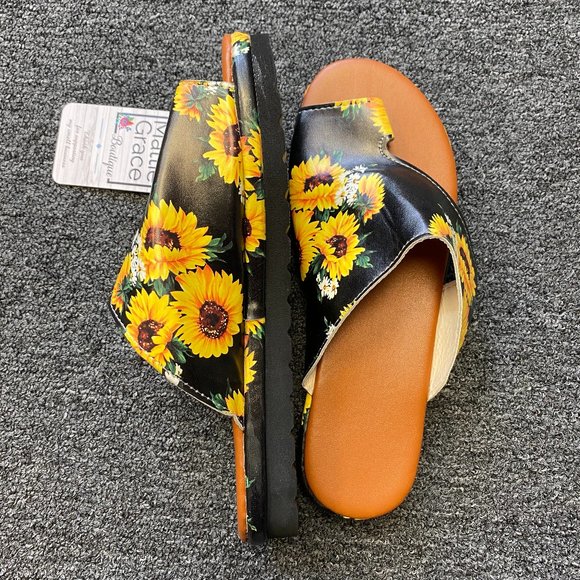Sunflower Flip Flops - Picture 2 of 3